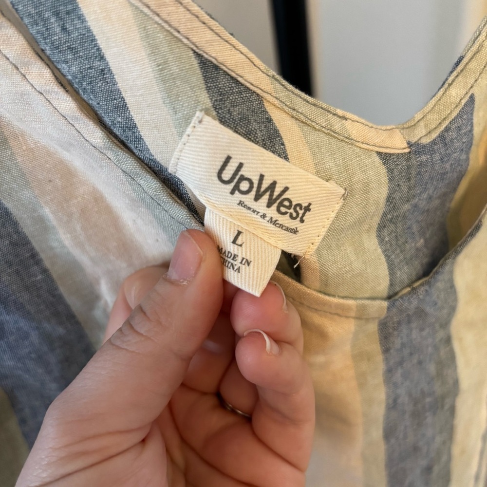 UpWest Blue and Cream Striped Crop Top - Picture 4 of 7
